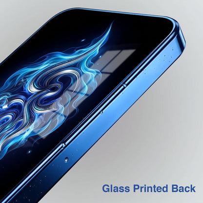 Oppo Reno 14 5G Blue Flame OM Blue Electroplated Glass Phone Back Case