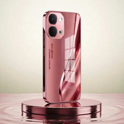 Vivo T5x 5G Luxury Infinity Energy Pink Electroplated Glass Phone Back Case