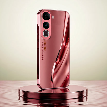 Vivo Y400 Pro 5G  Luxury Infinity Energy Pink Electroplated Glass Phone Back Case