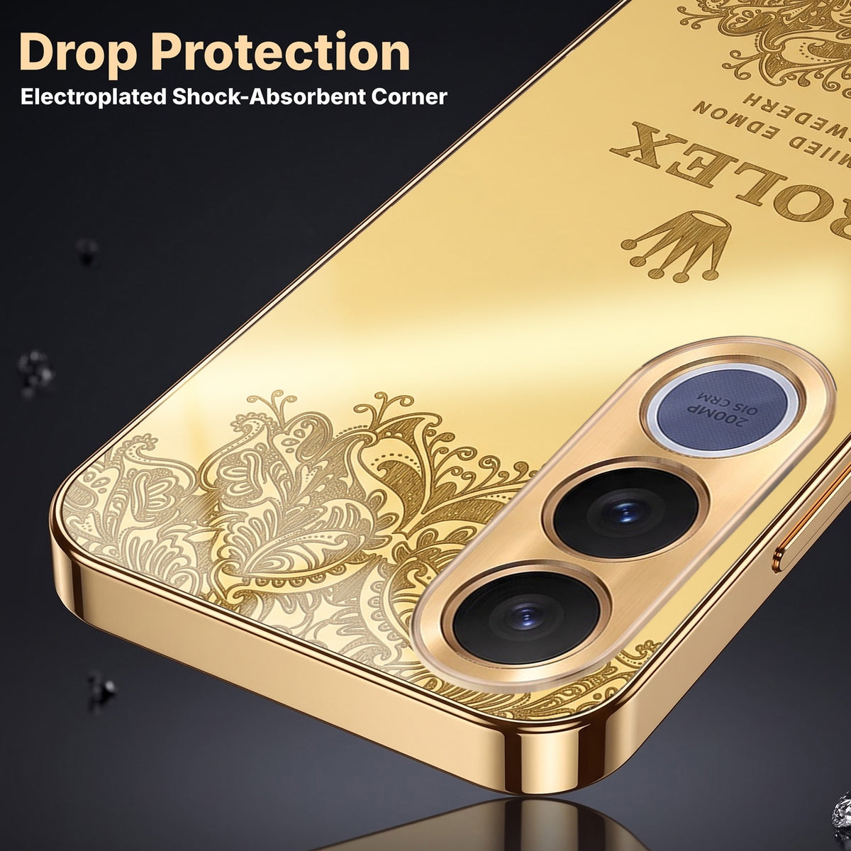 Vivo V70 FE 5G Rolex Crown Gold Electroplated Glass Phone Back Case