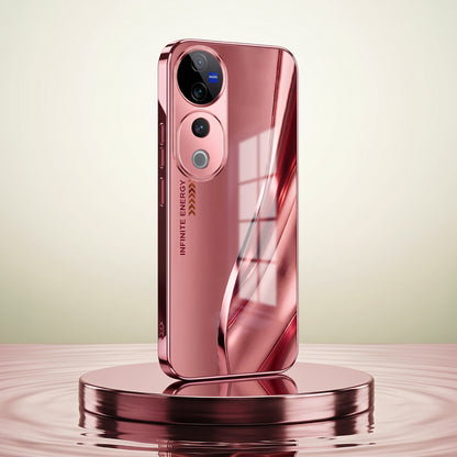 Vivo V40 Pro 5G Luxury Infinity Energy Pink Electroplated Glass Phone Back Case
