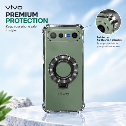 Vivo X300 FE 5G Original Luxury Magnifier Ring Stand Shockproof Airbags Corner Case