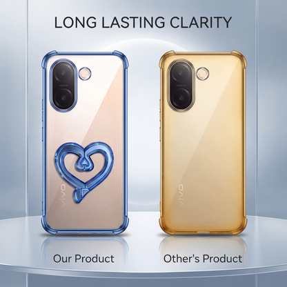 Vivo V60e 5G Premium Heart Transparent Shockproof Airbag Phone Case