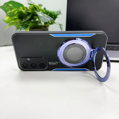 Samsung Galaxy A35 5G Original Luxury Aluminium Metal Magnifier Ring Stand Case