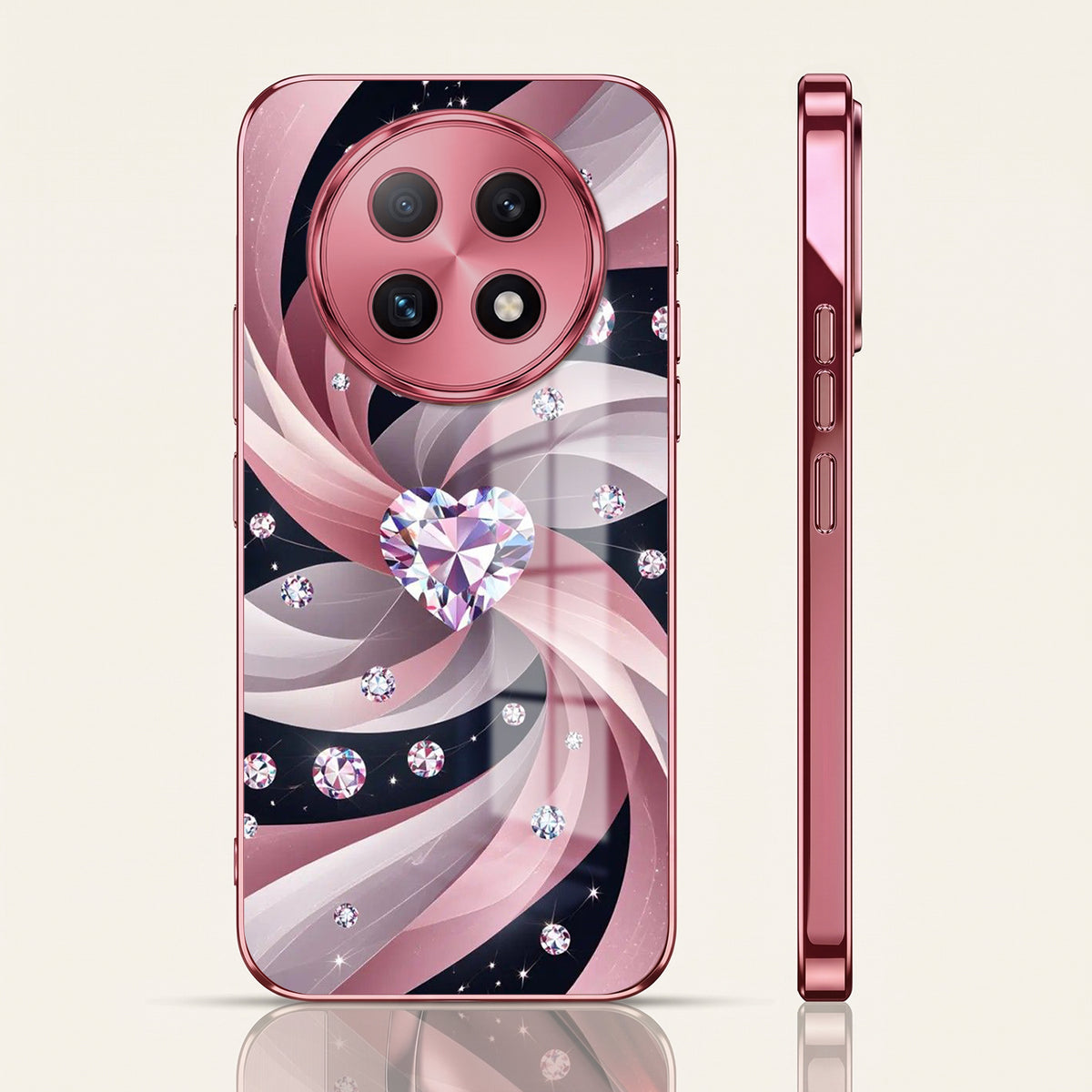 Oppo F29 Pro 5G Diamond Glam Pink Electroplated Glass Phone Back Case