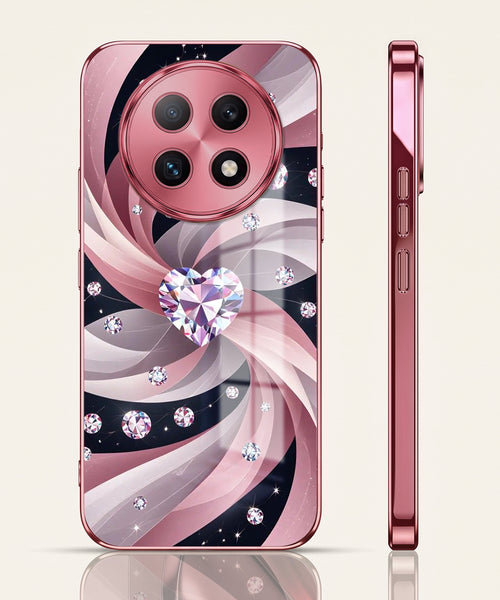 Oppo F29 Pro 5G Diamond Glam Pink Electroplated Glass Phone Back Case