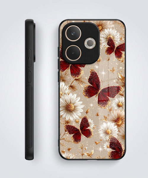 Oppo A5 Pro 5G Butterfly Floral Acrylic Glass Back Case