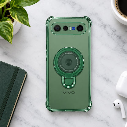 Vivo X300 FE 5G Luxury Four Corner Invincible Bracket Ring Stand Case