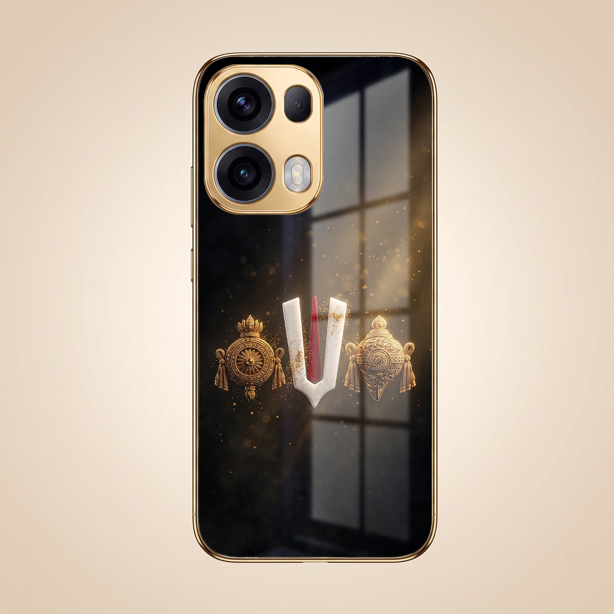 Oppo Reno 13 Pro 5G Royal Heritage Edition Gold Electroplated Glass Phone Back Case