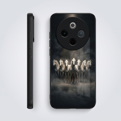 Vivo T4 5G Running Horses Acrylic Glass Back Case