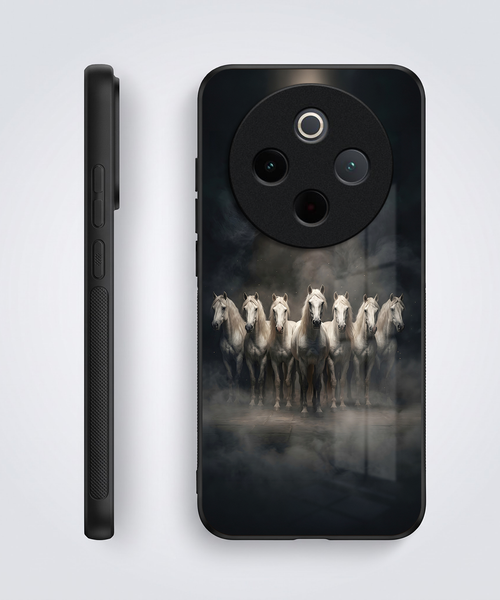Vivo T4 5G Running Horses Acrylic Glass Back Case