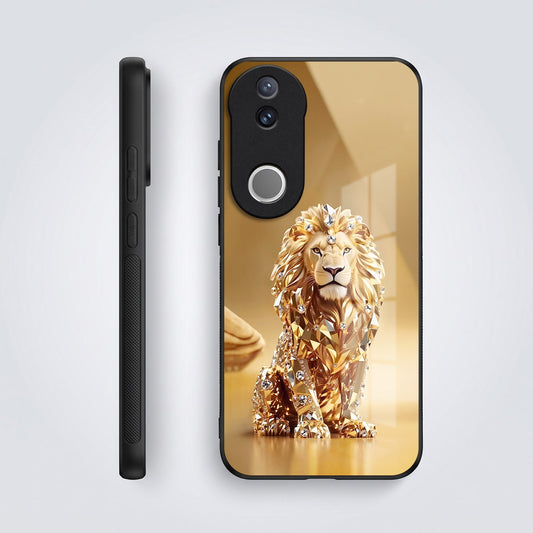 Vivo V50 5G Luxury Lion Acrylic Glass Back Case