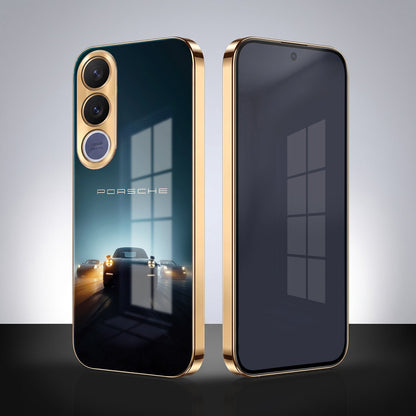 Vivo V70 FE 5G Porsche Luxury Gold Electroplated Glass Phone Back Case