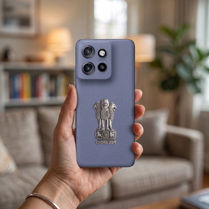Motorola Edge 50 Neo 5G Compatible Satyamev Jayate 3D Metal Emblem Sticker