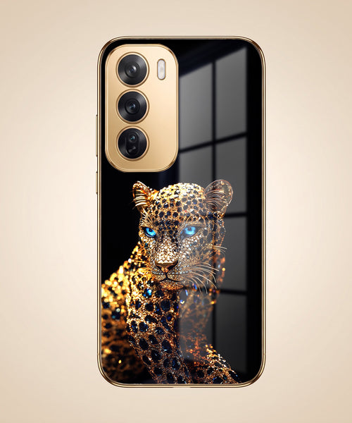 Oppo Reno 12 Pro 5G Panther Gold Electroplated Glass Phone Back Case