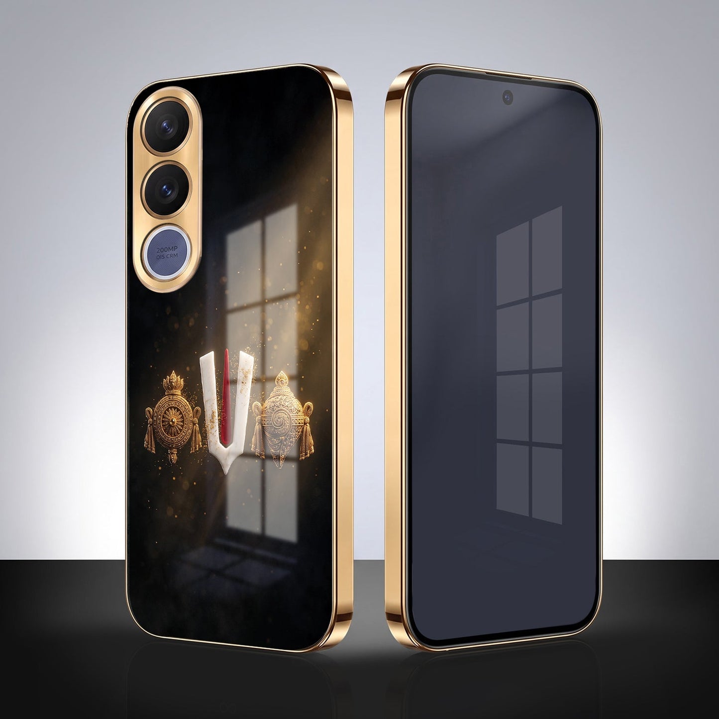 Vivo V70 FE 5G Royal Heritage Edition Gold Electroplated Glass Phone Back Case