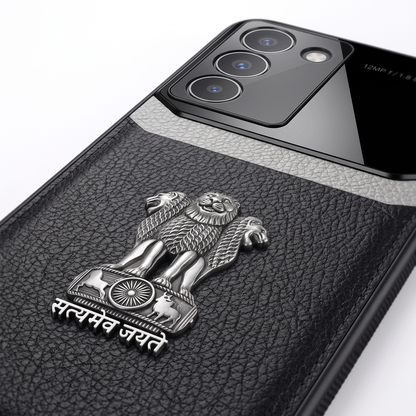 Vivo Y200e 5G Satyamev Jayate 3D Metal Leather Back Case