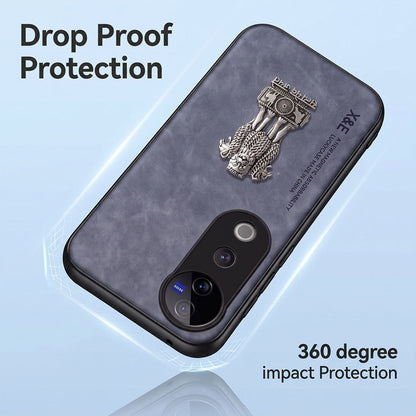 Vivo V40 Pro 5G Metal Emblem Satyamev Jayate Comfortable Sheepskin Phone Case