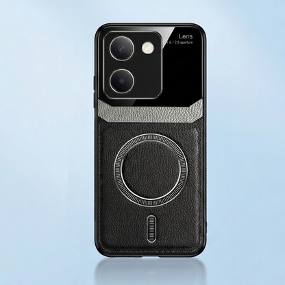 Vivo Y200 Pro 5G Premium Magsafe Magnetic Leather Lens Protective Case