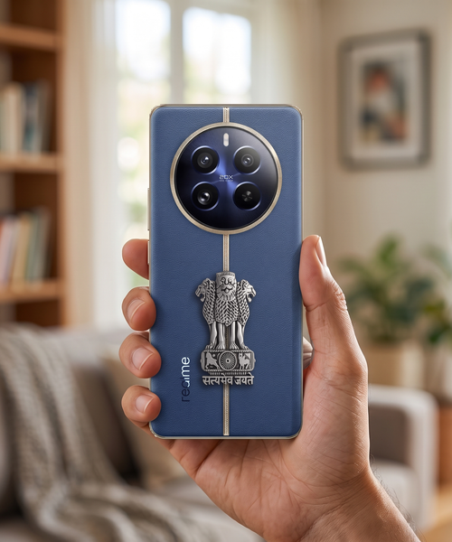 Realme 12 Pro+ 5G Compatible Satyamev Jayate 3D Metal Emblem Sticker