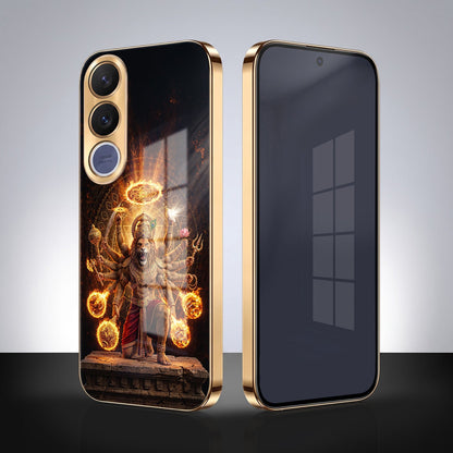Vivo V70 FE 5G Lord Narasimha Gold Electroplated Glass Phone Back Case
