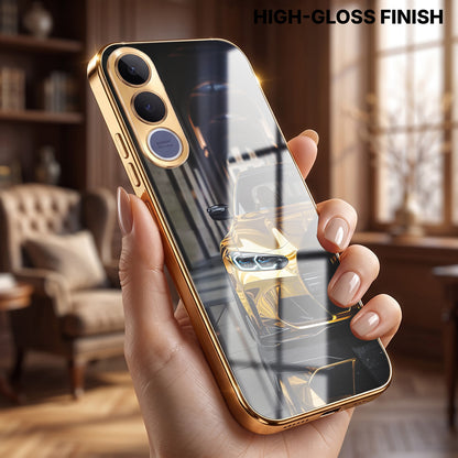 Vivo V70 FE 5G Golden BMW Gold Electroplated Glass Phone Back Case