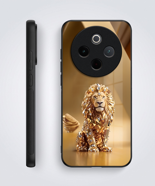 Vivo T4 5G Luxury Lion Acrylic Glass Back Case