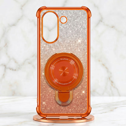 Vivo V60e 5G Invincible Bracket Ring Stand Shimmer Airbag Cosmic Orange Case