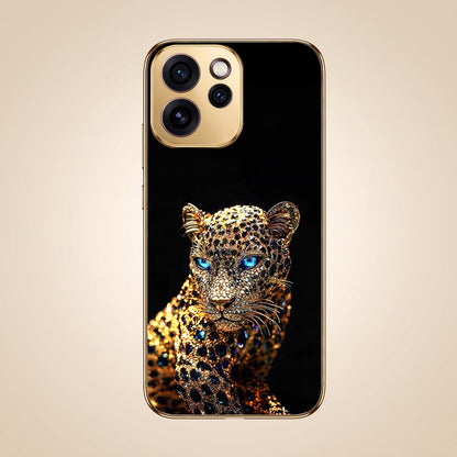 Oppo Reno 15 Pro Mini 5G Panther Gold Electroplated Glass Phone Back Case