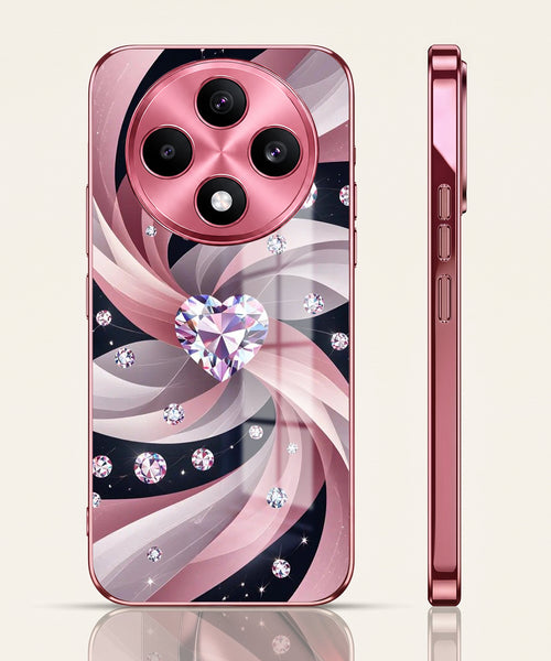 Oppo F27 5G Diamond Glam Pink Electroplated Glass Phone Back Case
