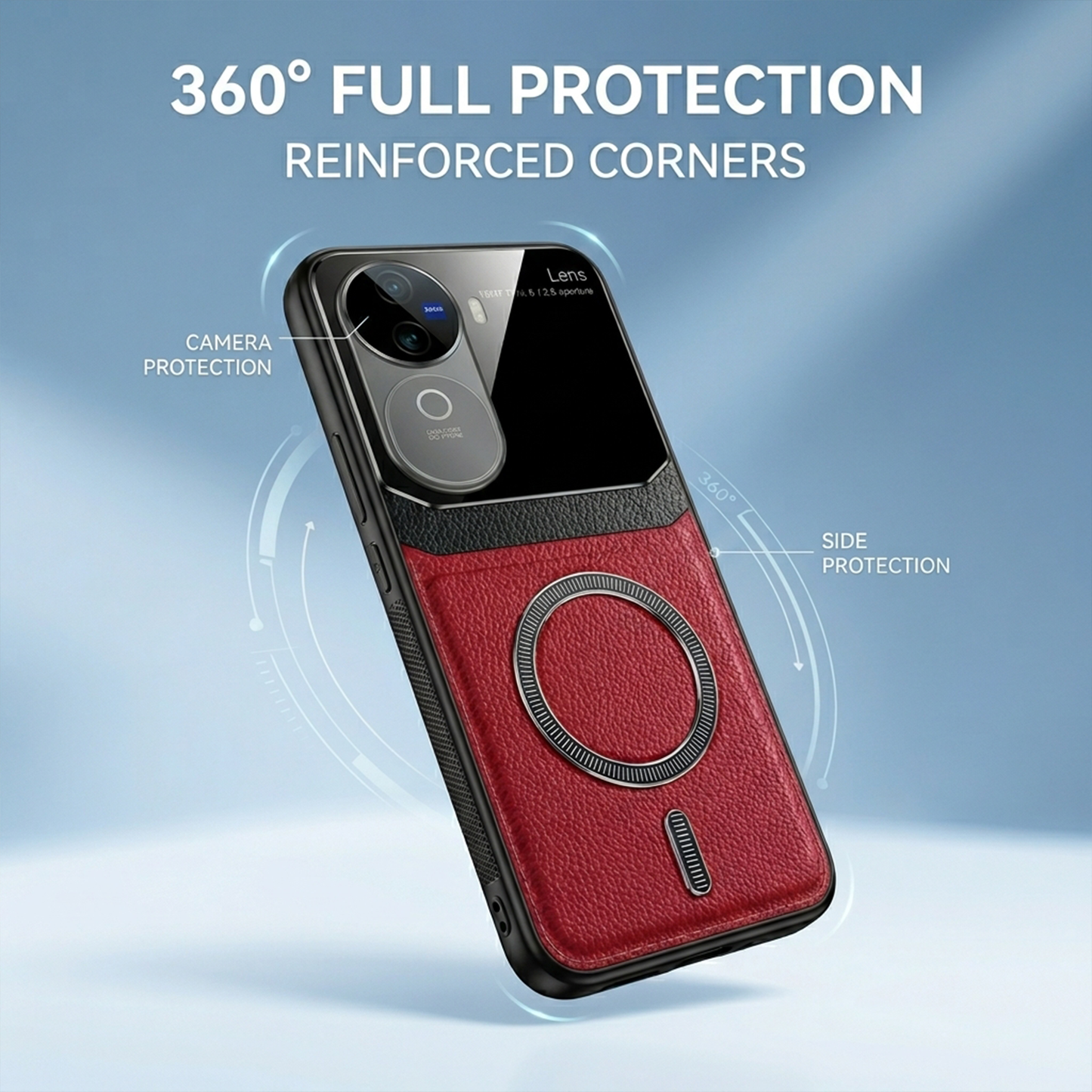 Vivo V40e 5G Premium Magsafe Magnetic Leather Lens Protective Case