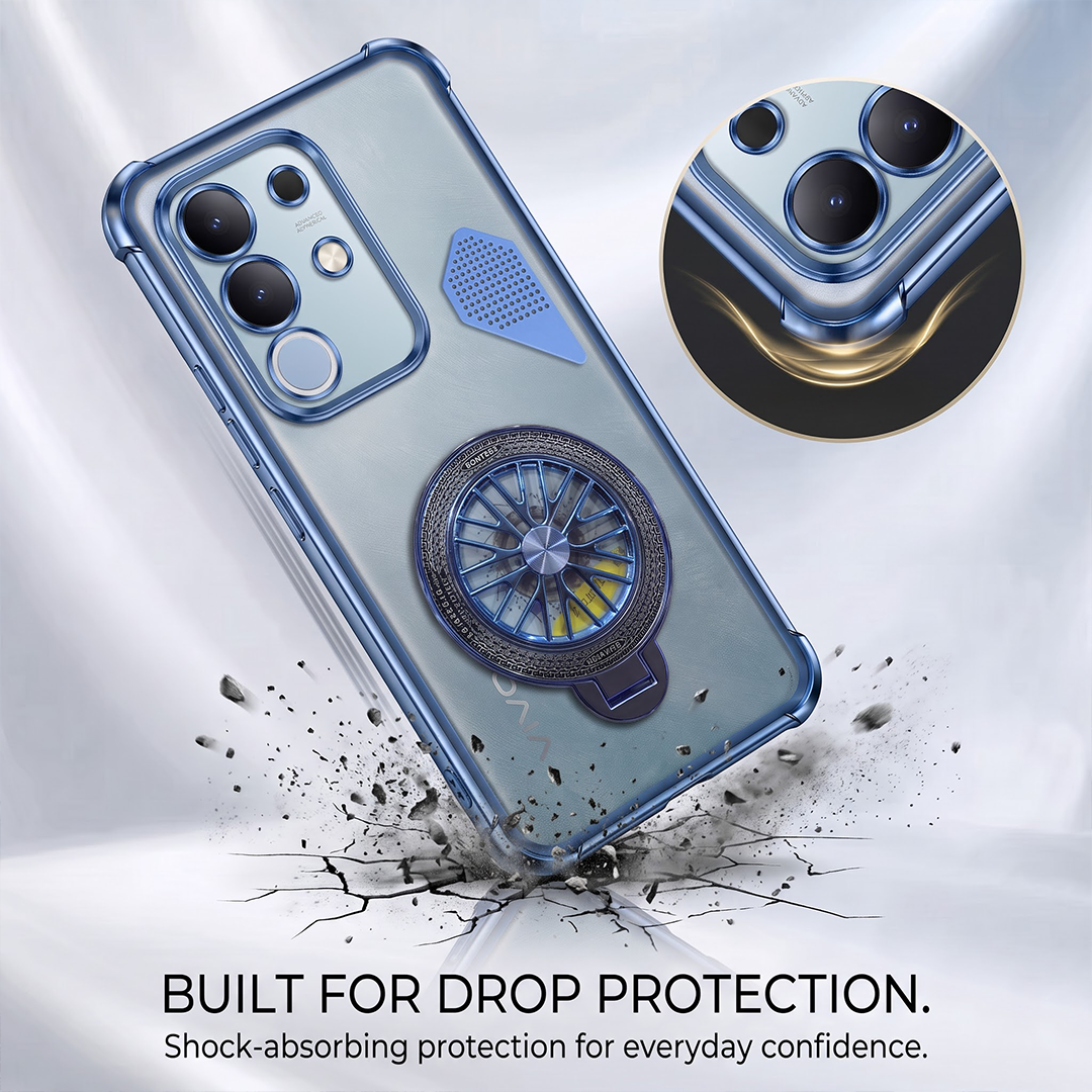 Vivo T4x 5G Stress Buster Wheel Shockproof Airbag Heat-Dissipation Case