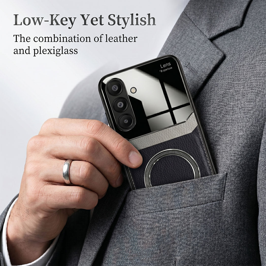 Samsung Galaxy S23 FE 5G Premium Magsafe Magnetic Leather Lens Protective Case