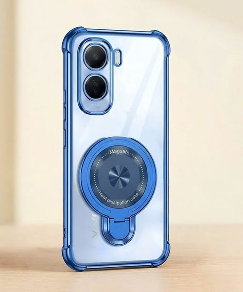 Vivo T5 Pro 5G Luxury Four Corner Invincible Bracket Ring Stand Case