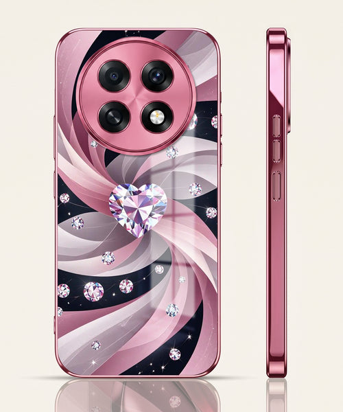 Oppo F31 Pro+ 5G Diamond Glam Pink Electroplated Glass Phone Back Case