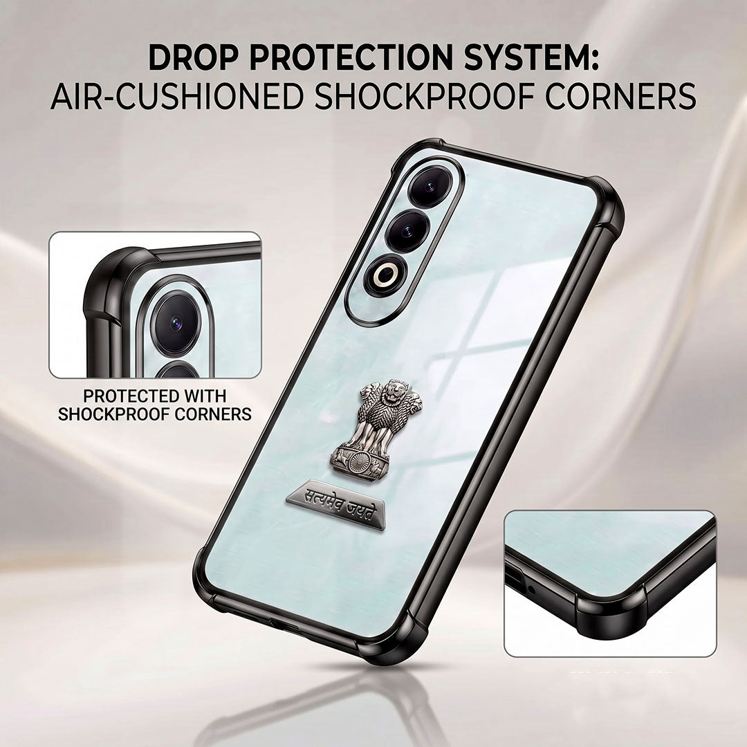 OnePlus Nord CE4 5G Satyamev Jayate 2-in-1 Emblem Transparent Shockproof Airbag Case