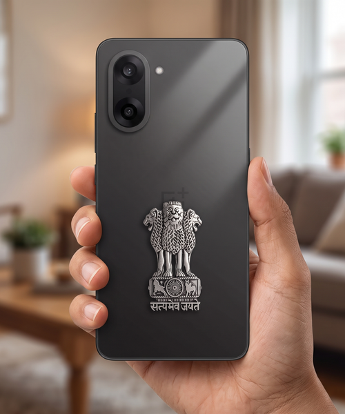 One Plus Nord CE5 5G Compatible Satyamev Jayate 3D Metal Emblem Sticker