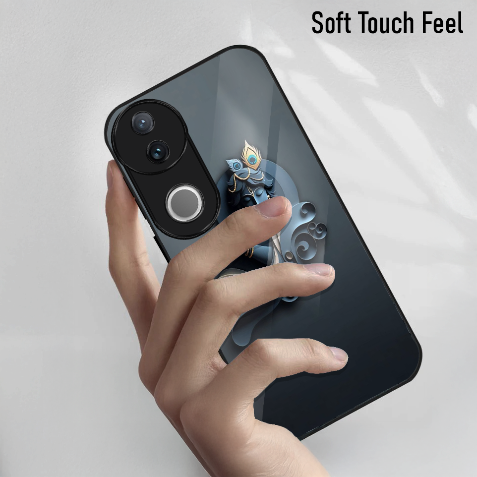 Vivo V50 5G Premium Acrylic Shockproof Glass Back Case (Krishna Ji)