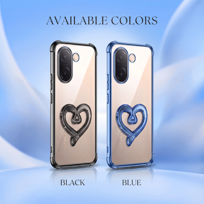 Vivo V60e 5G Premium Heart Transparent Shockproof Airbag Phone Case