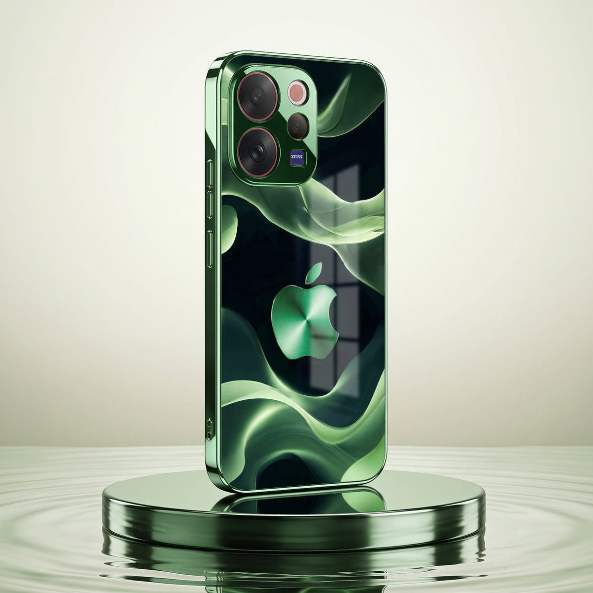 Vivo V70 5G Wave Apple Green Electroplated Glass Back Case