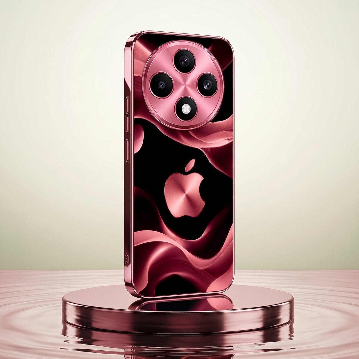 Oppo F27 Pro+ 5G Luxury Wave Pink Electroplated Glass Phone Back Case