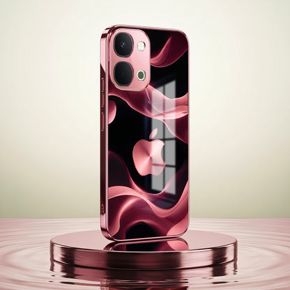 Vivo T5x 5G Luxury Wave Pink Electroplated Glass Phone Back Case