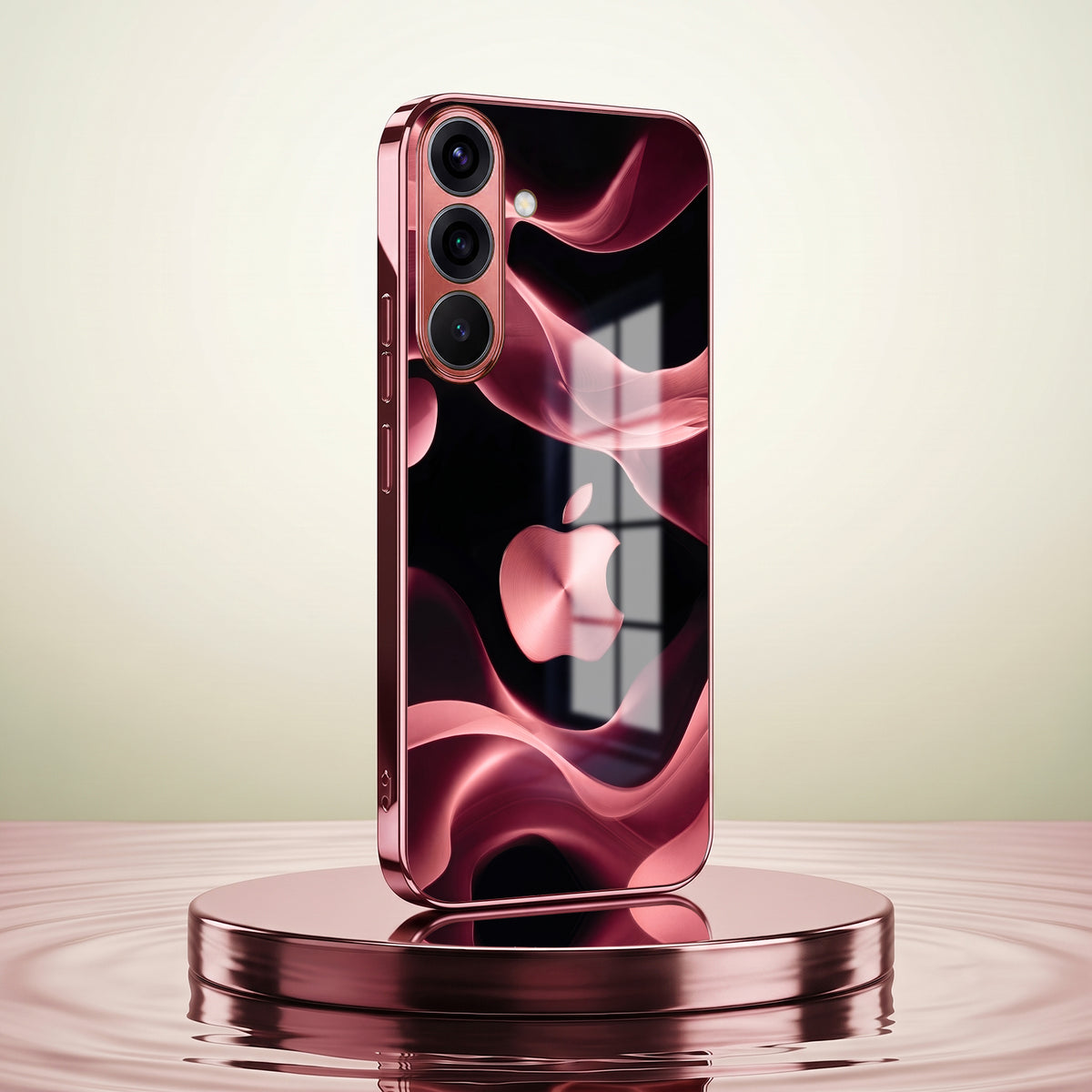 Samsung Galaxy A36 5G Luxury Wave Pink Electroplated Glass Phone Back Case
