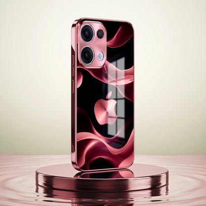 Oppo Reno 13 5G Luxury Wave Pink Electroplated Glass Phone Back Case