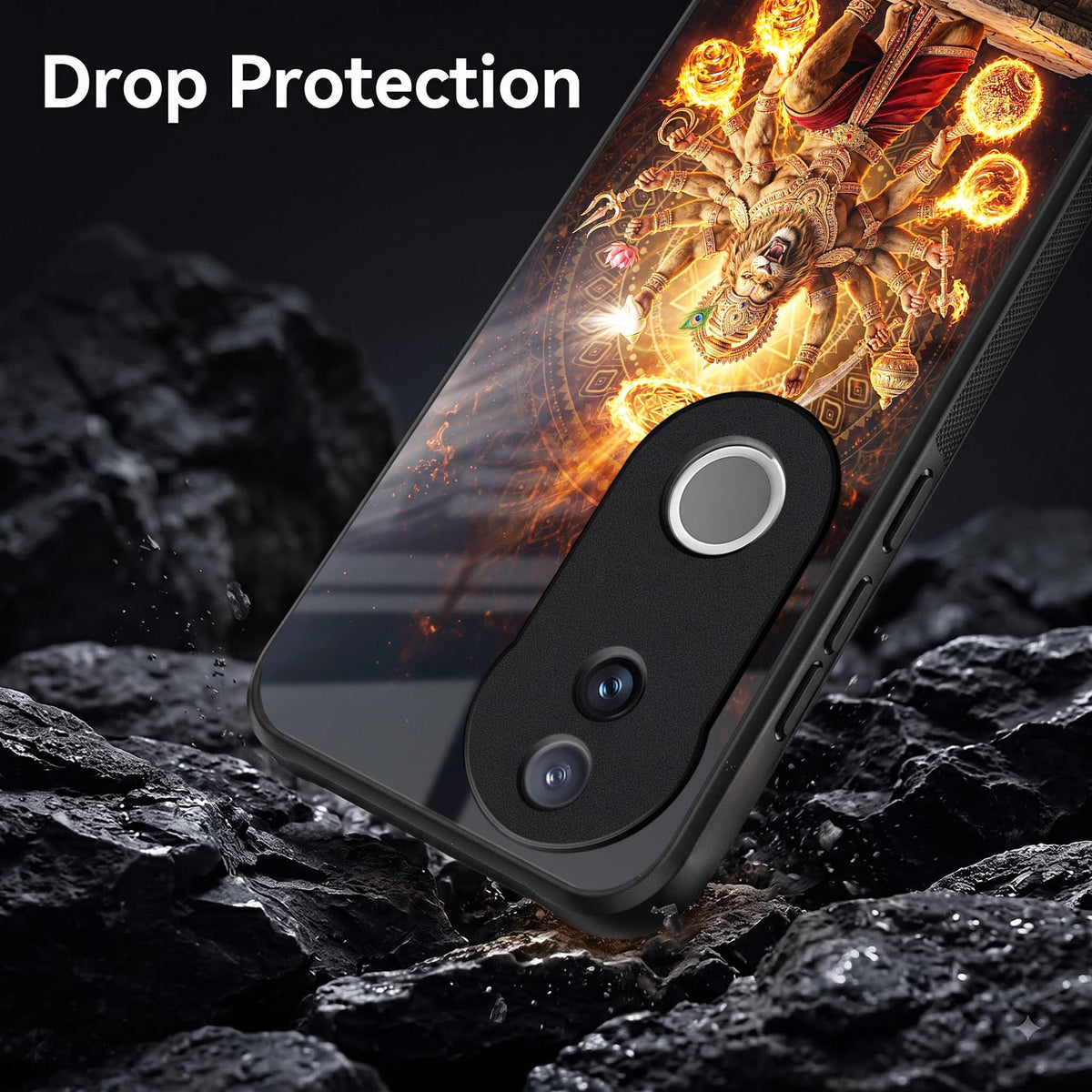 Vivo V50 5G Lord Narasimha Acrylic Glass Back Case