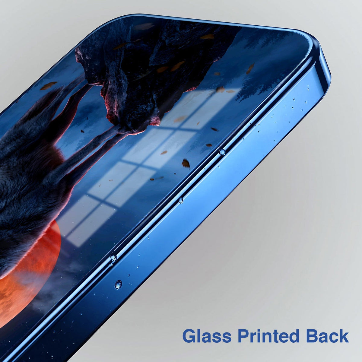 Samsung Galaxy A36 5G Lunar Wolf Blue Electroplated Glass Phone Back Case