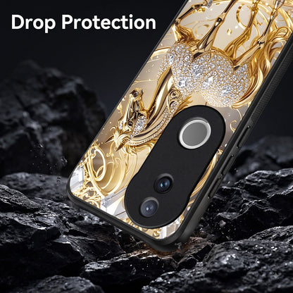 Vivo V50 5G Luxury Horse Texture Acrylic Glass Back Case