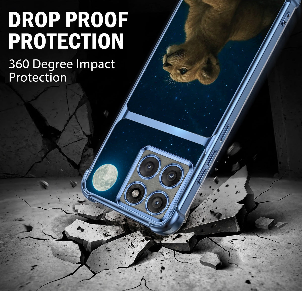Motorola Edge 60 Pro 5G Moonlit Baby Lion Dual-Tone Transparent Airbags Case