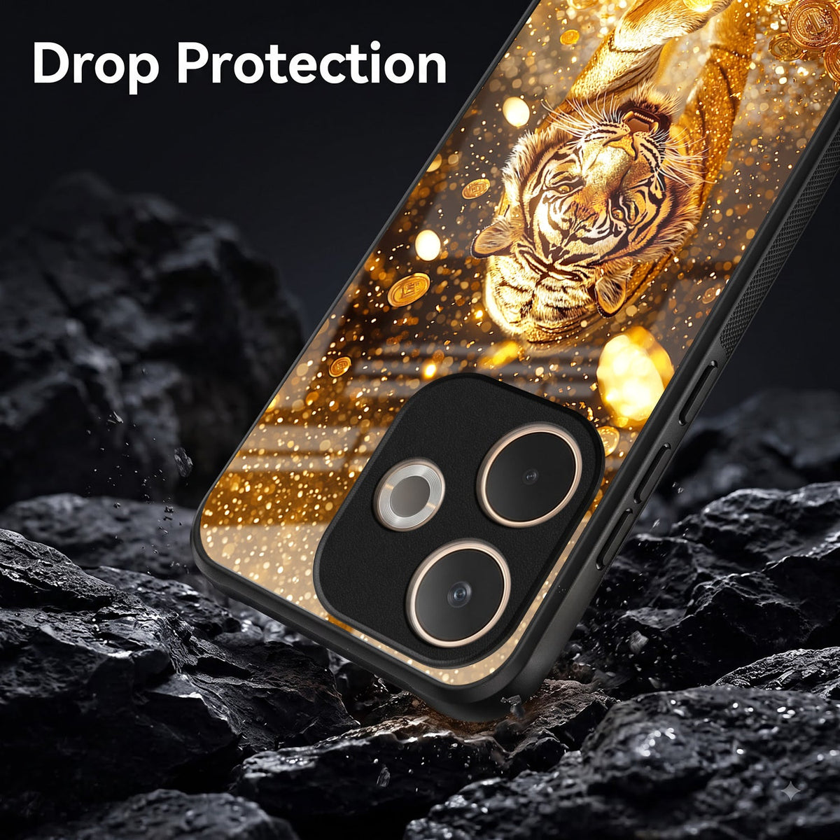 Oppo A5 Pro 5G Luxury Tiger Acrylic Glass Back Case