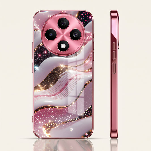 Oppo F27 5G Burberry Classic Pink Electroplated Glass Phone Back Case